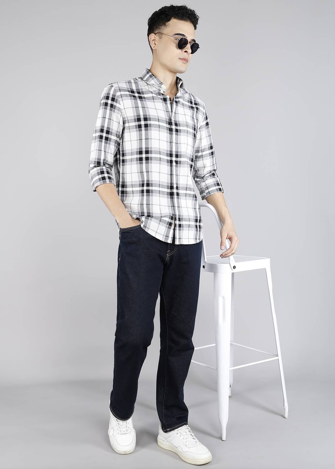 U.S. Polo Assn. Denim Co. Men Checkered White Shirt - Image 2