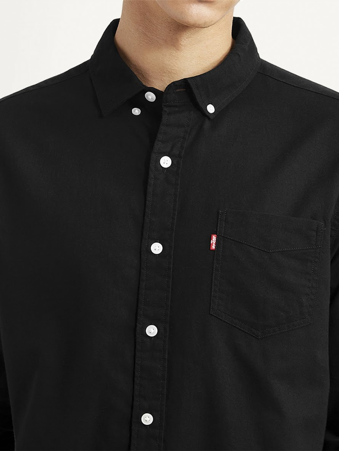 Image of LEVI'S Men Solid Casual Black Shirt