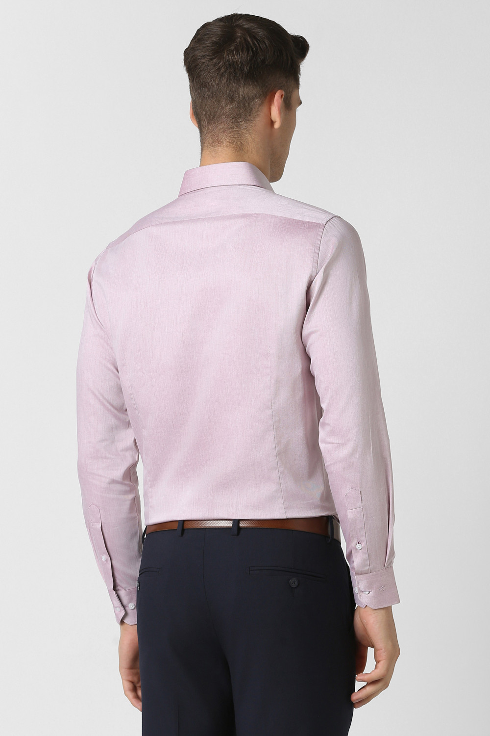 Image of VAN HEUSEN Men Solid Formal Maroon Shirt