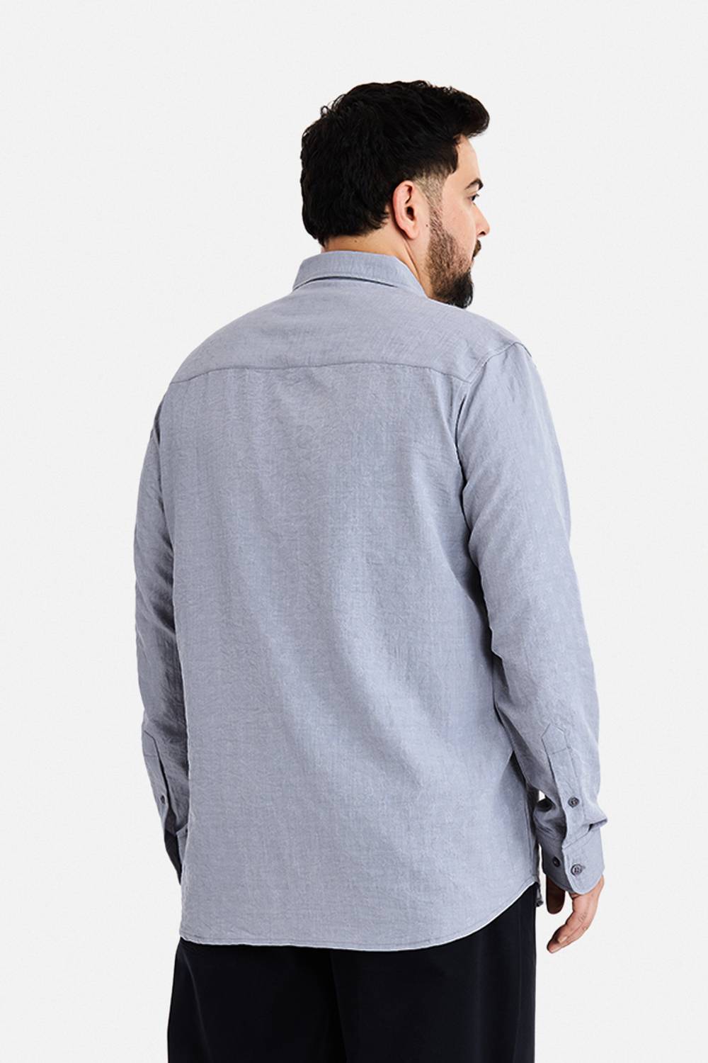 Snitch Men Self Design Casual Grey Shirt - Image 5