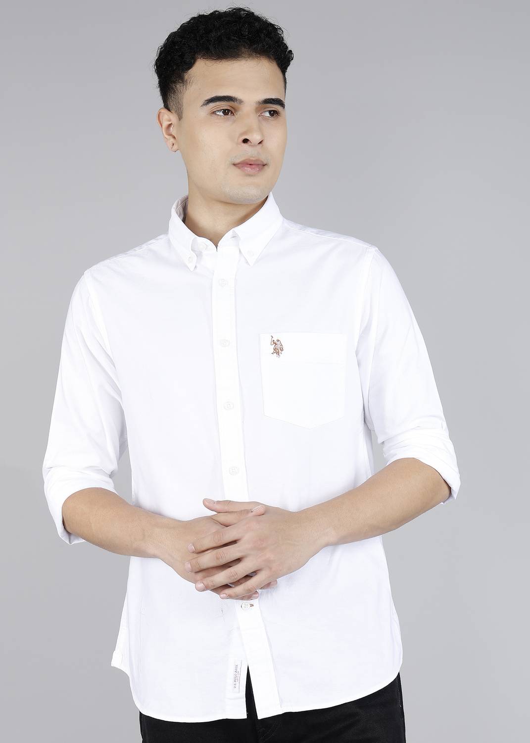 U.S. POLO ASSN. Men Solid White Casual Shirt - Image 1