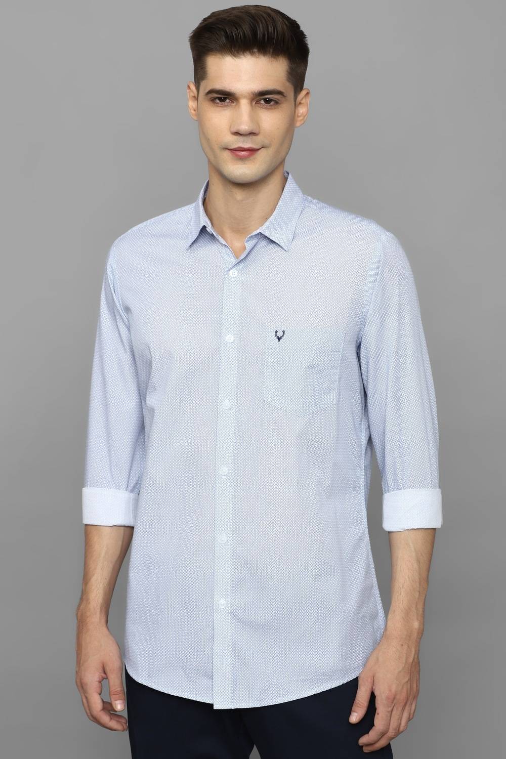 Allen Solly Men Printed Casual Blue Shirt