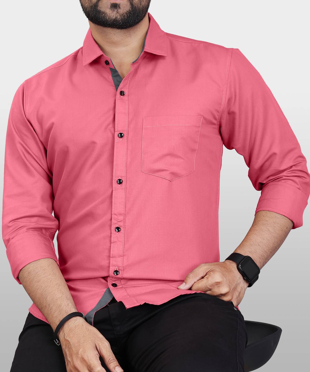 METRONAUT Men Regular Fit Solid Button Down Collar Casual Shirt