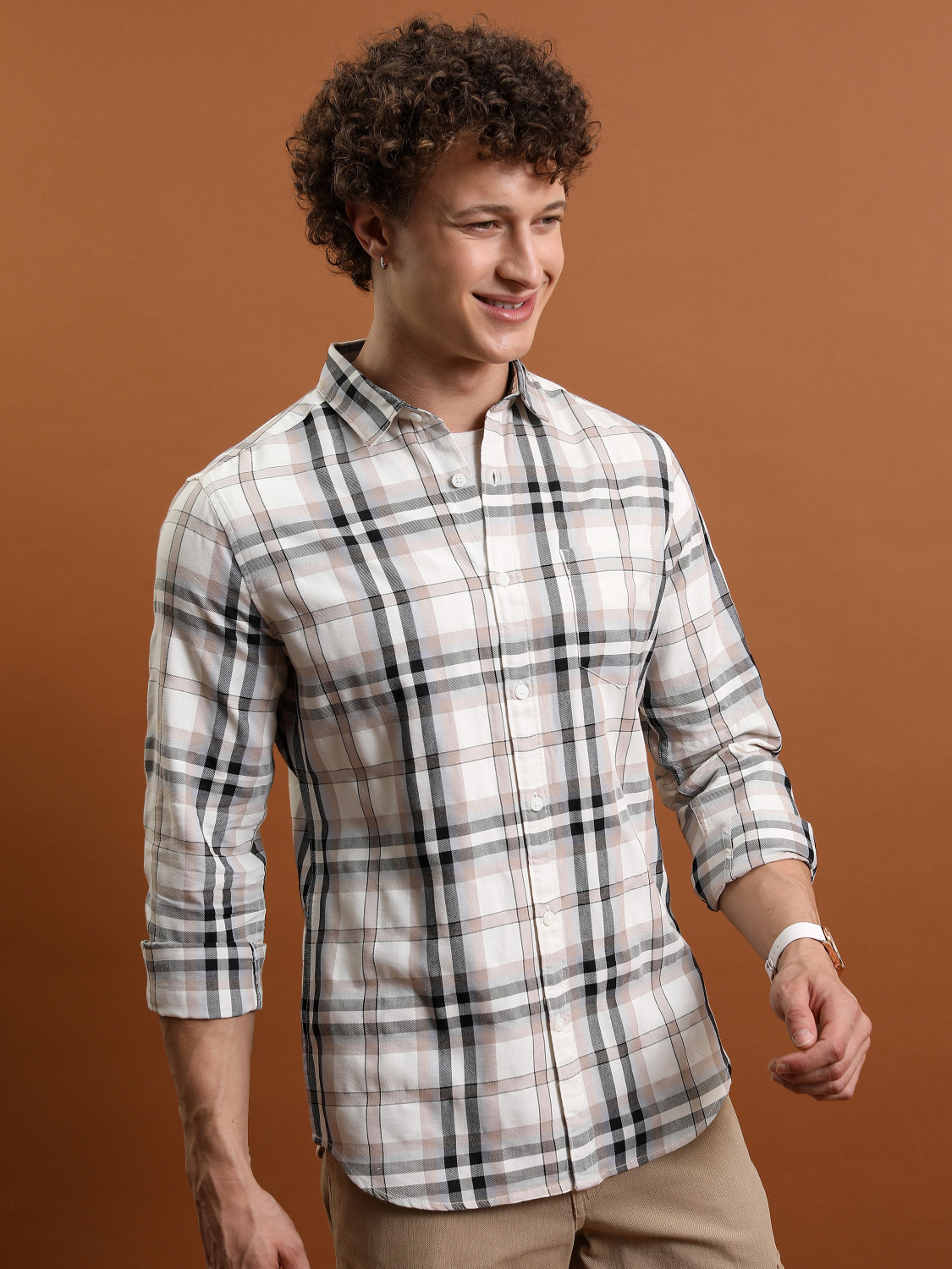 Image of HIGHLANDER Men Checkered Casual Multicolor Shirt