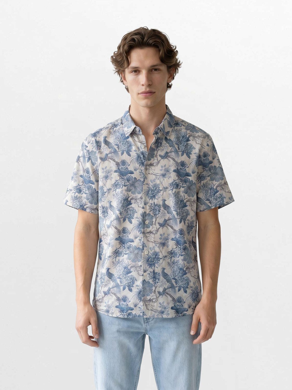 Image of THE BEAR HOUSE Men Printed Casual Multicolor Shirt