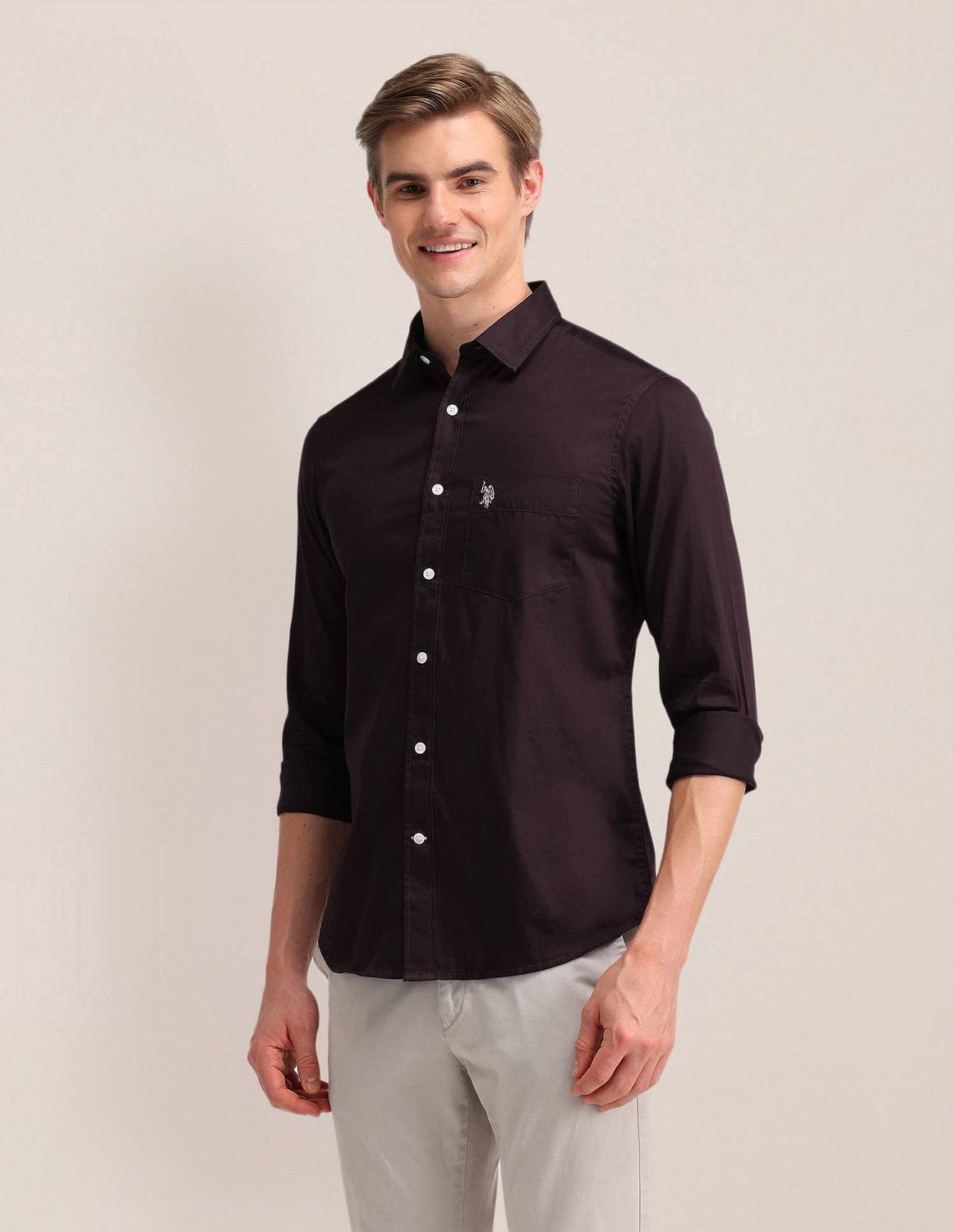 U.S. POLO ASSN. Men Maroon Shirt - Image 4