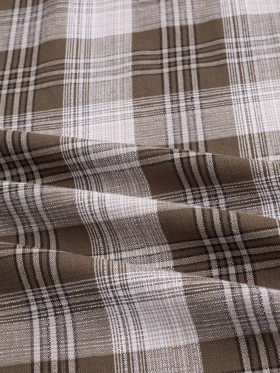 VASTRADO Men Checkered Casual Brown Shirt - Image 3