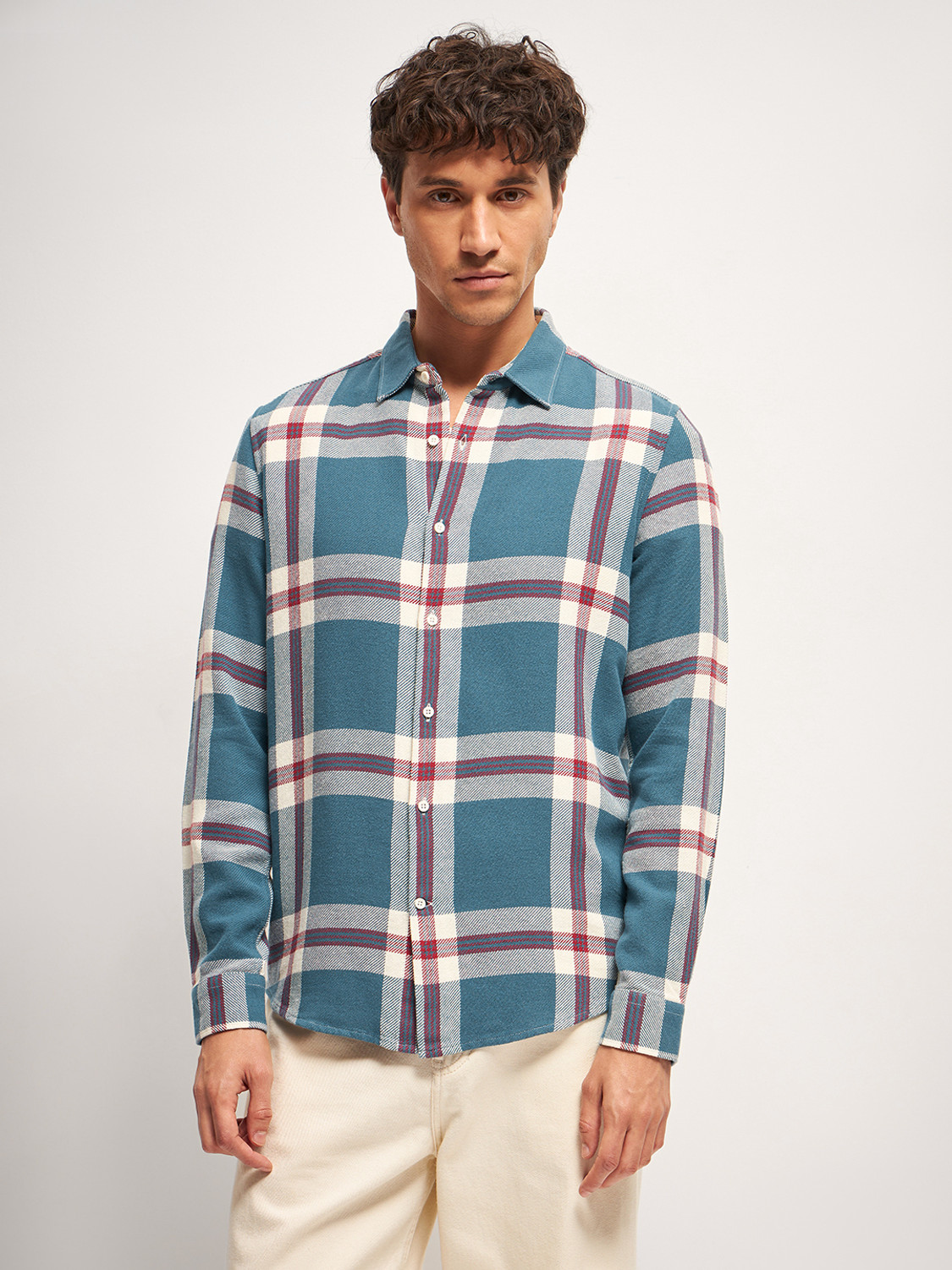 Image of THE BEAR HOUSE Men Checkered Casual Multicolor Shirt