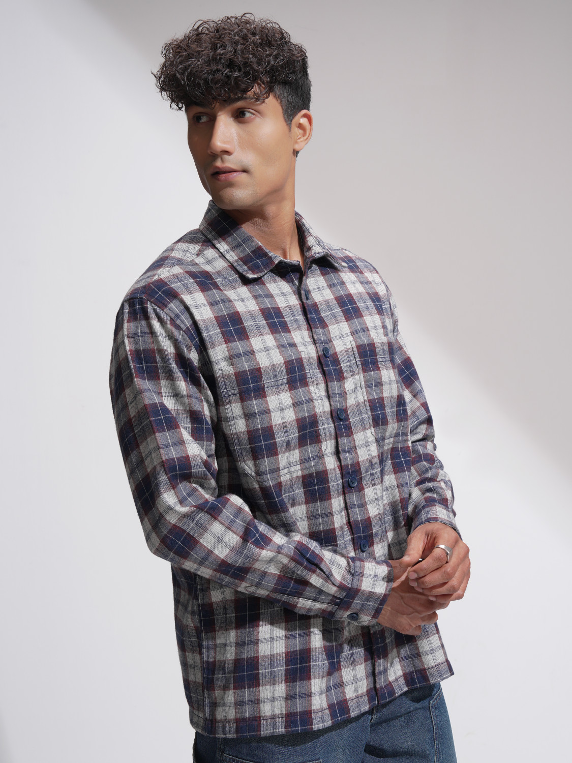 Image of LOCOMOTIVE Men Checkered Casual Multicolor Shirt