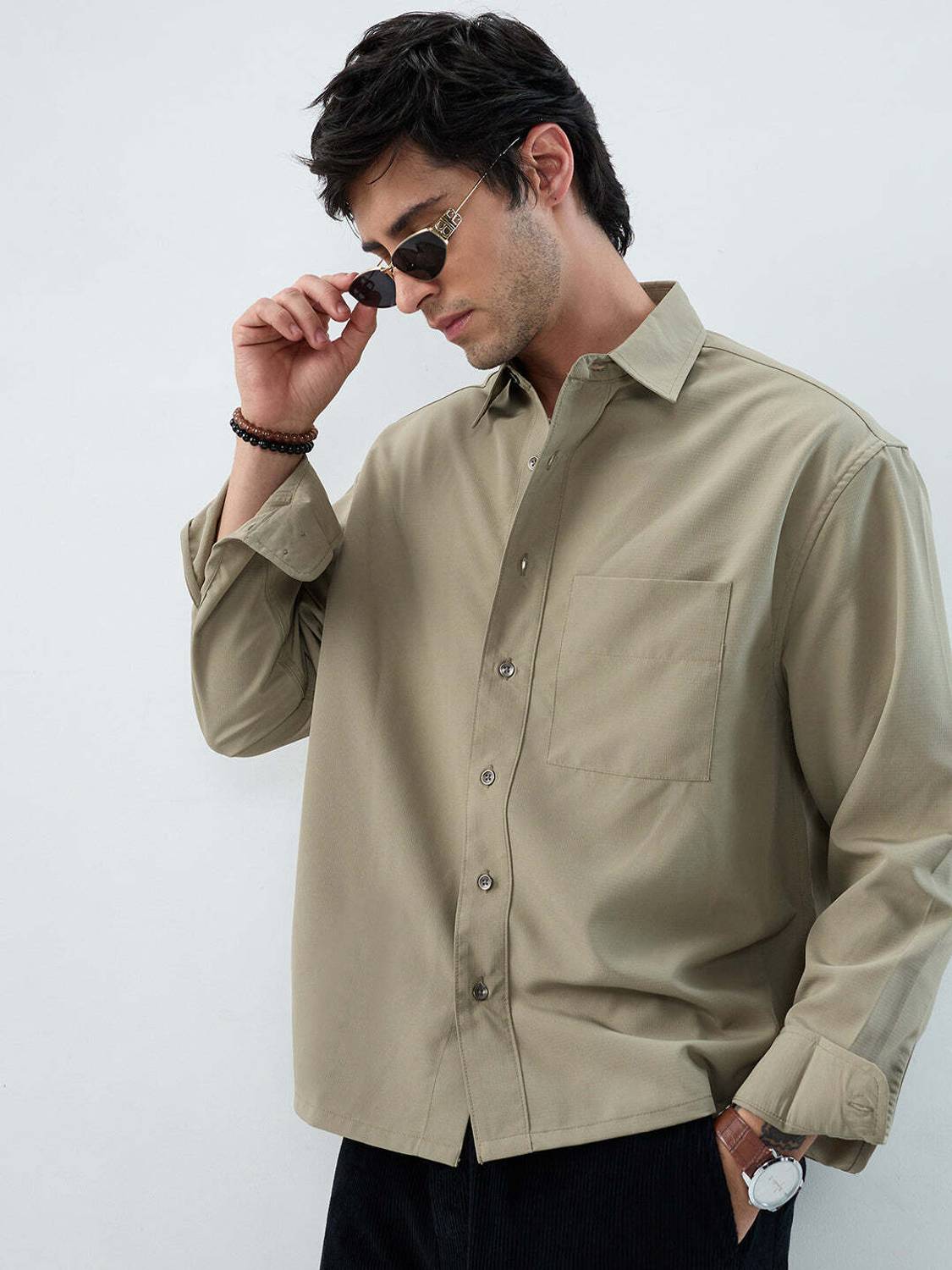 VASTRADO Men Light Green Shirt - Image 1