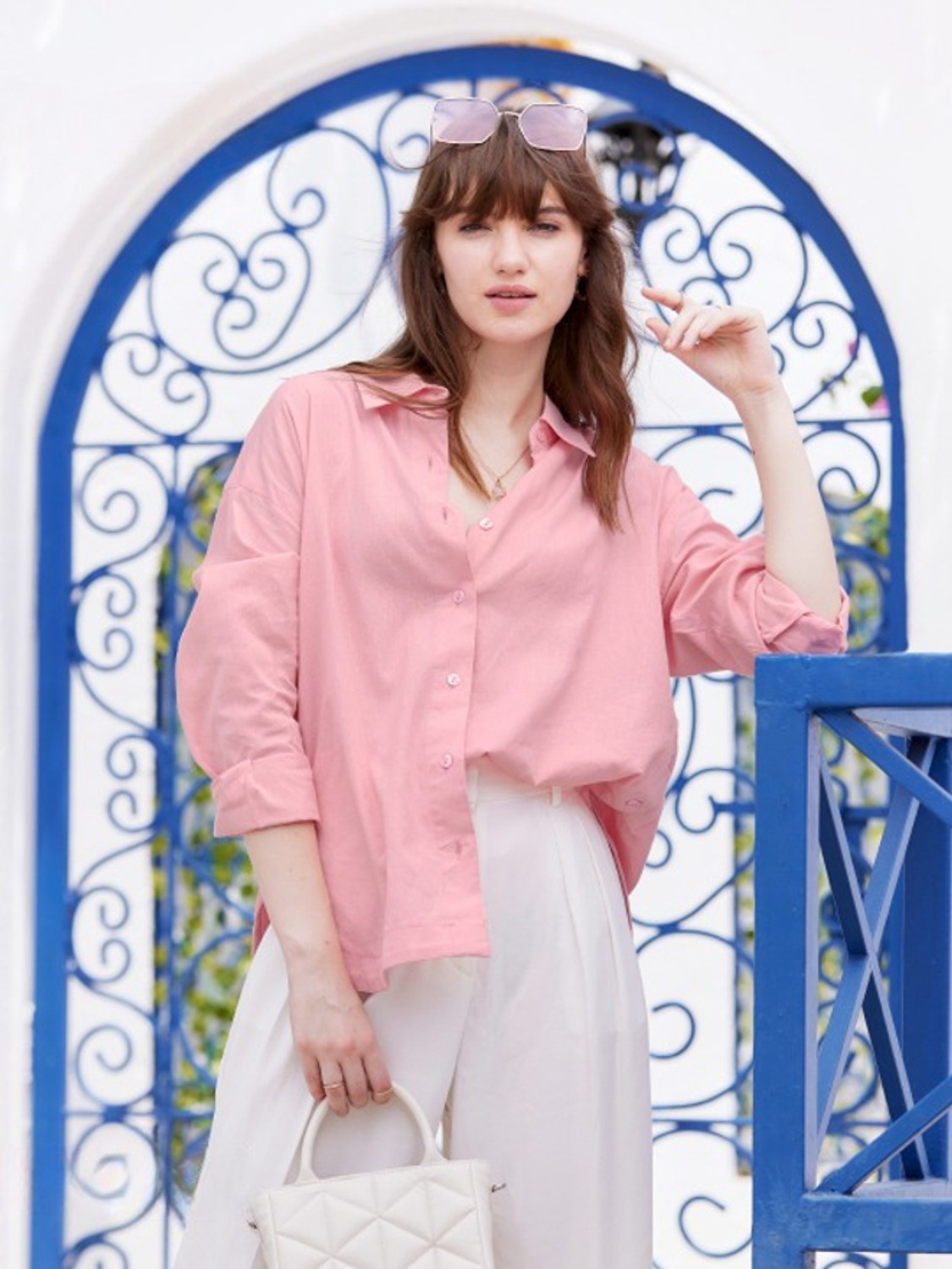Image of The Souled Store Women Solid Casual Pink Shirt