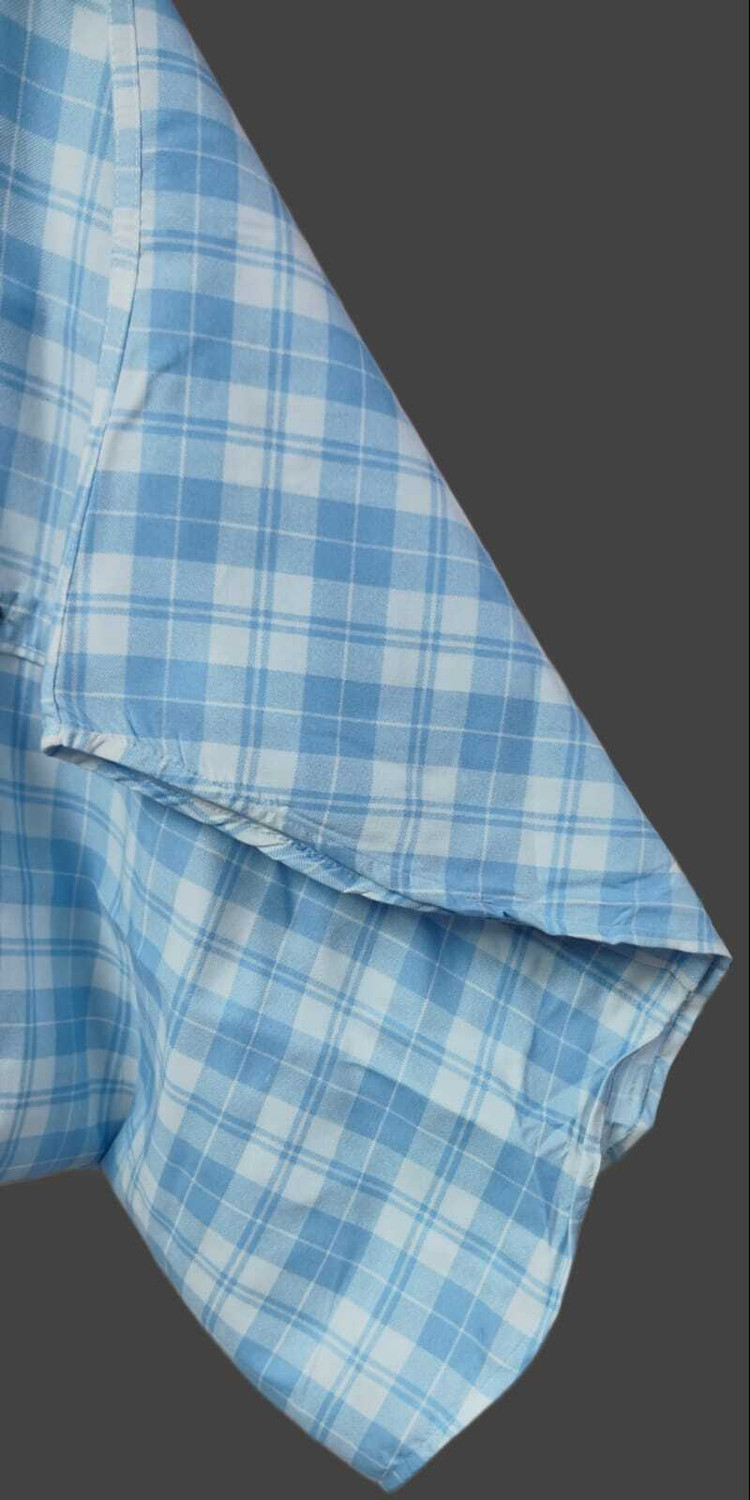 Image of MUMIN Men Checkered Casual Light Blue, White Shirt