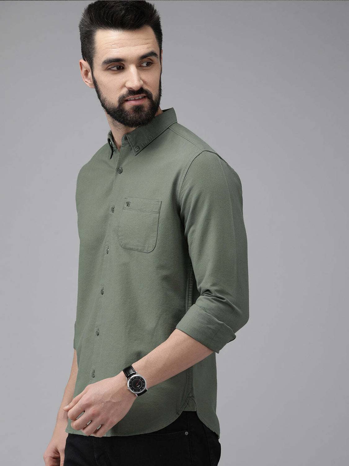 THE BEAR HOUSE Men Green Casual Shirt - Image 4