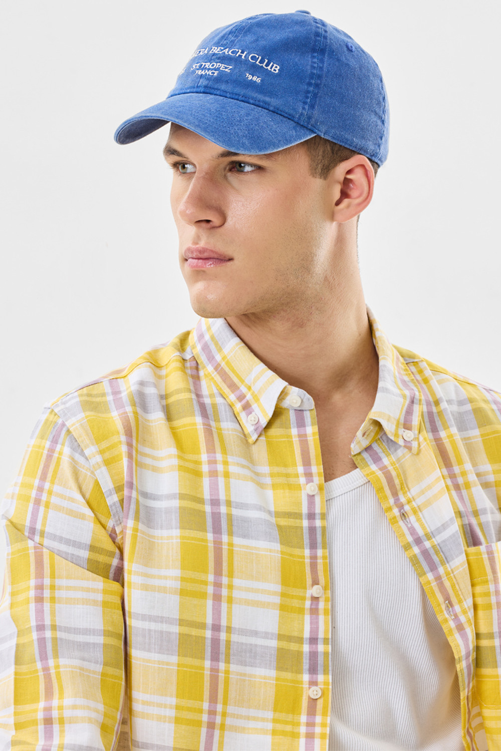 Image of Snitch Men Checkered Casual Yellow Shirt