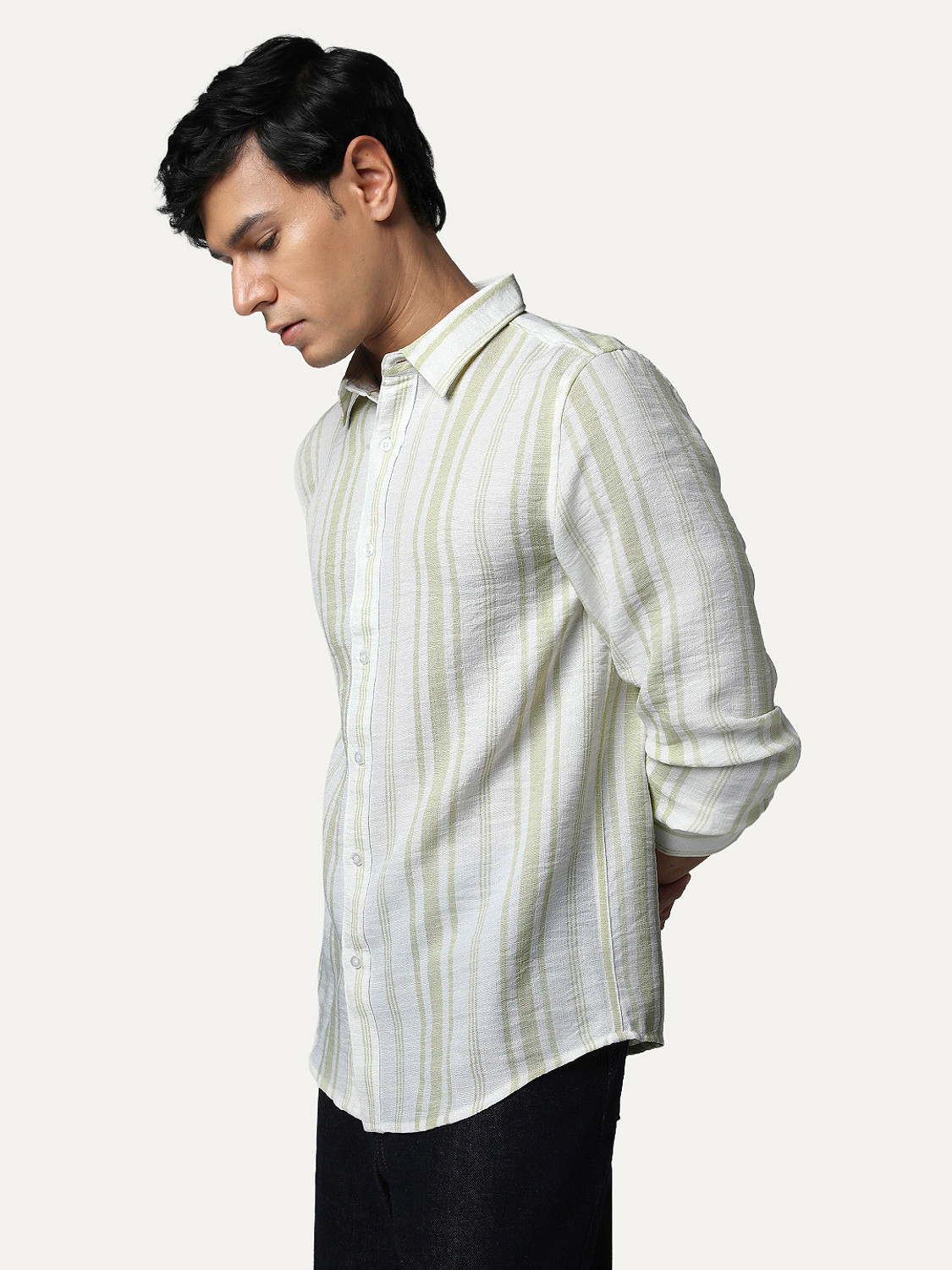 Image of Urbano Fashion Men Striped Casual Multicolor Shirt