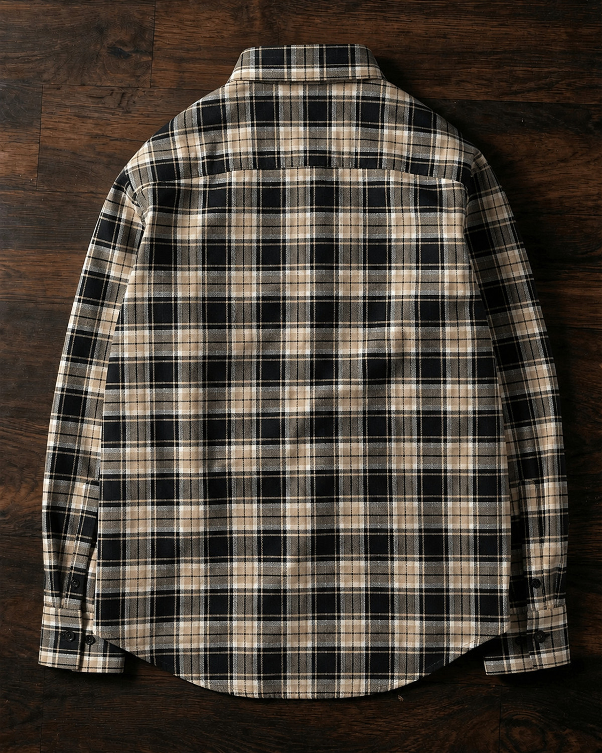 Image of Lyphy Men Checkered Casual Black, Brown Shirt