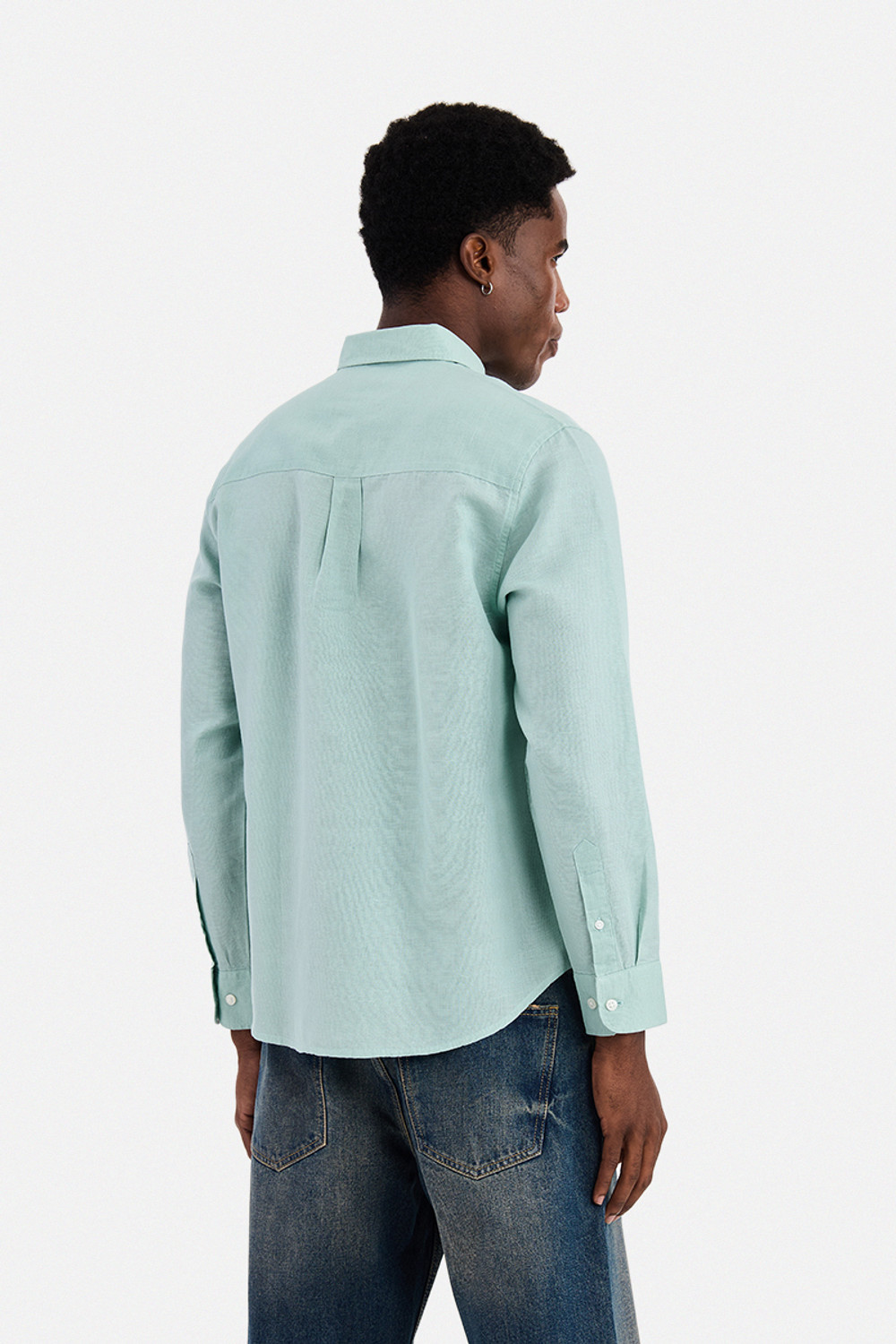 Image of Snitch Men Solid Casual Light Green Shirt