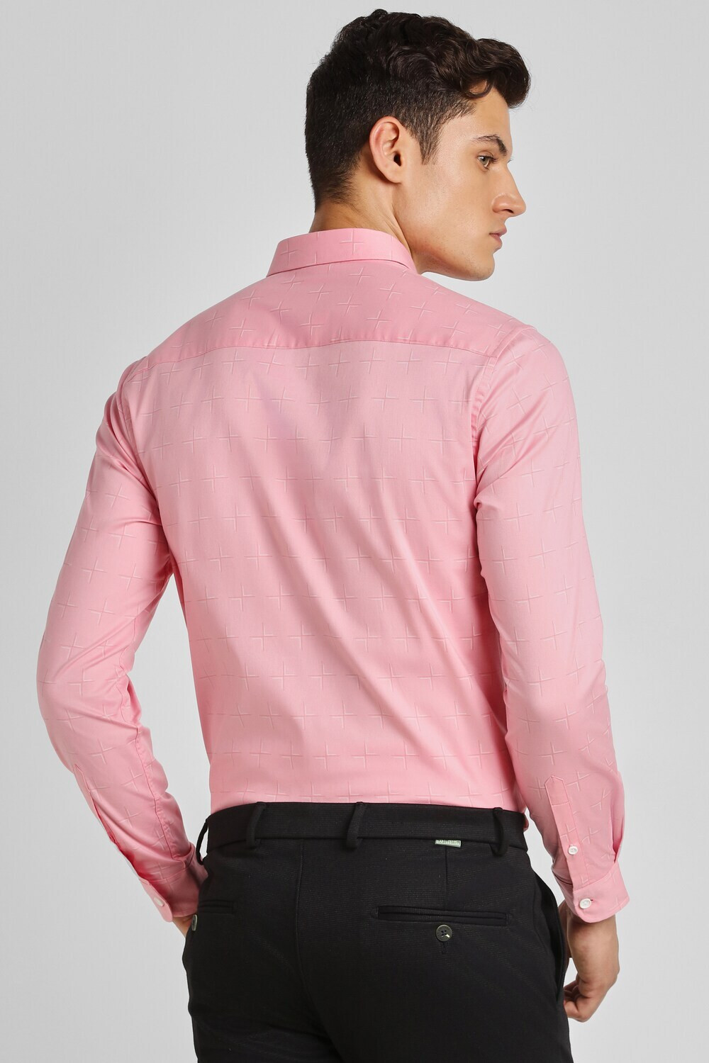 Image of PETER ENGLAND Men Printed Formal Pink Shirt