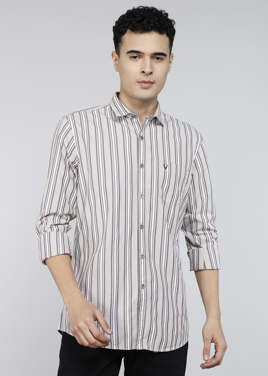 Image of Allen Solly Men Regular Fit Striped Casual Shirt