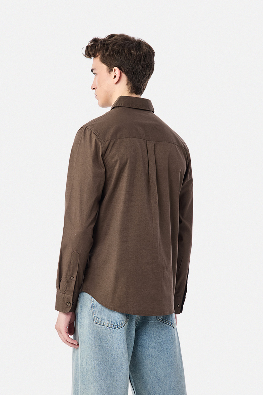 Image of Snitch Men Solid Casual Brown Shirt