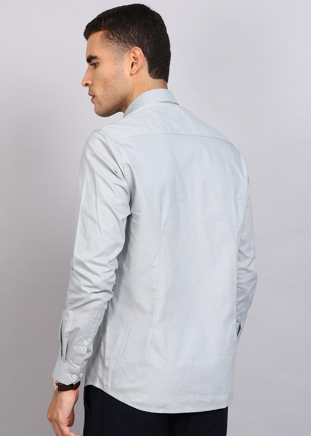 Image of INTEGRITI Men Slim Fit Solid Spread Collar Formal Shirt