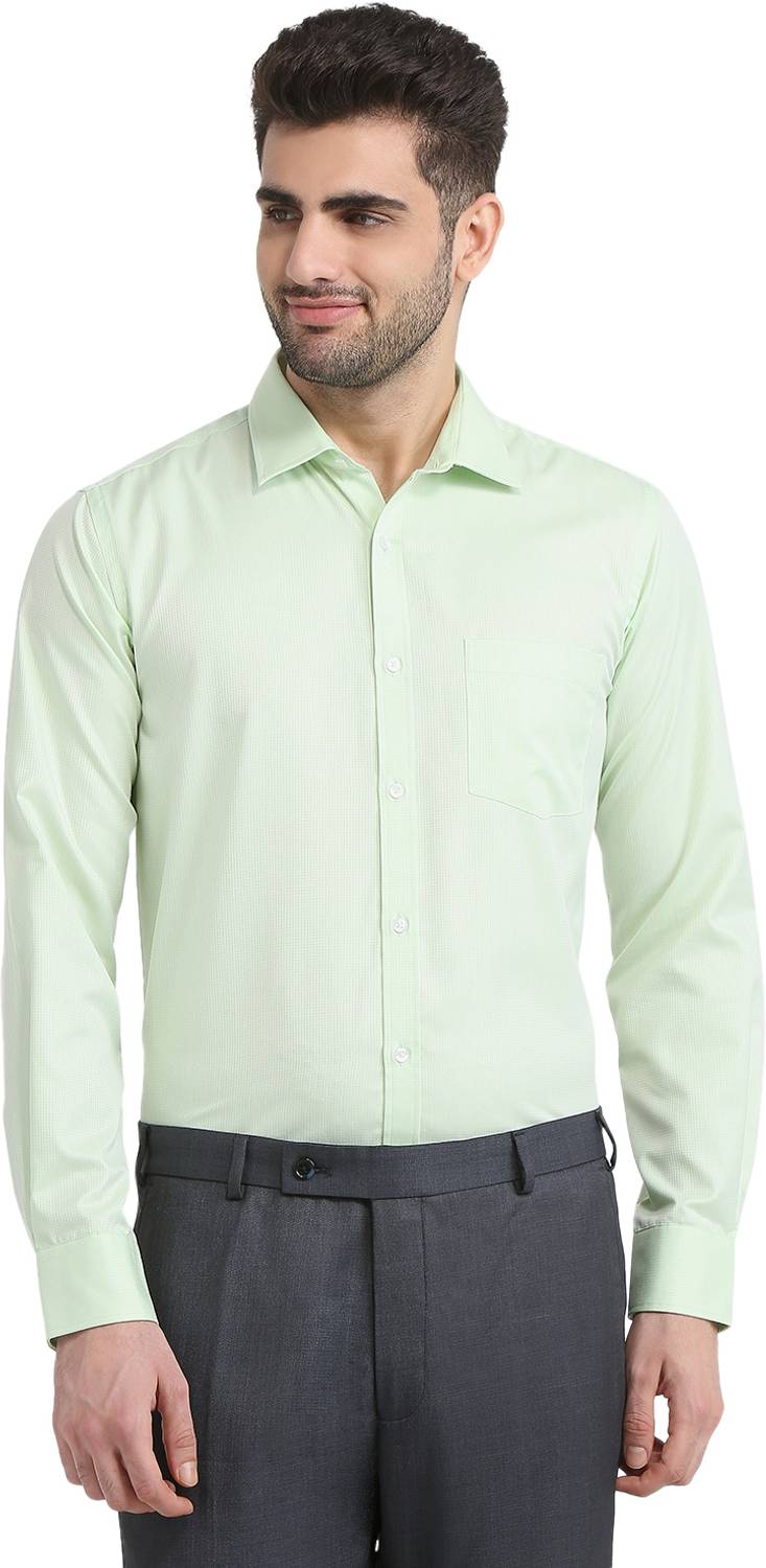 PARK AVENUE Men Green Formal Shirt