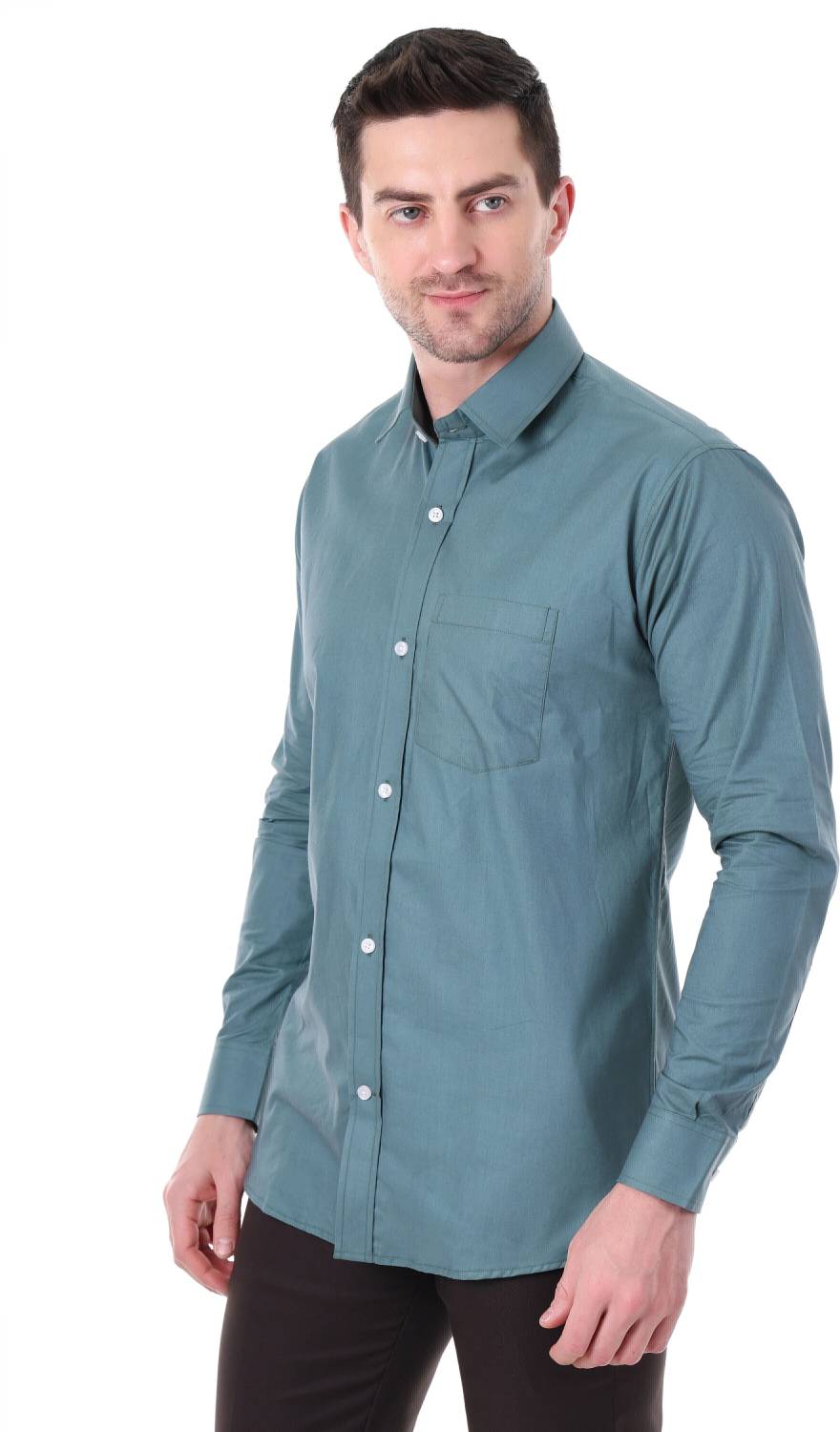 BEEDARK Men Solid Casual Green Shirt