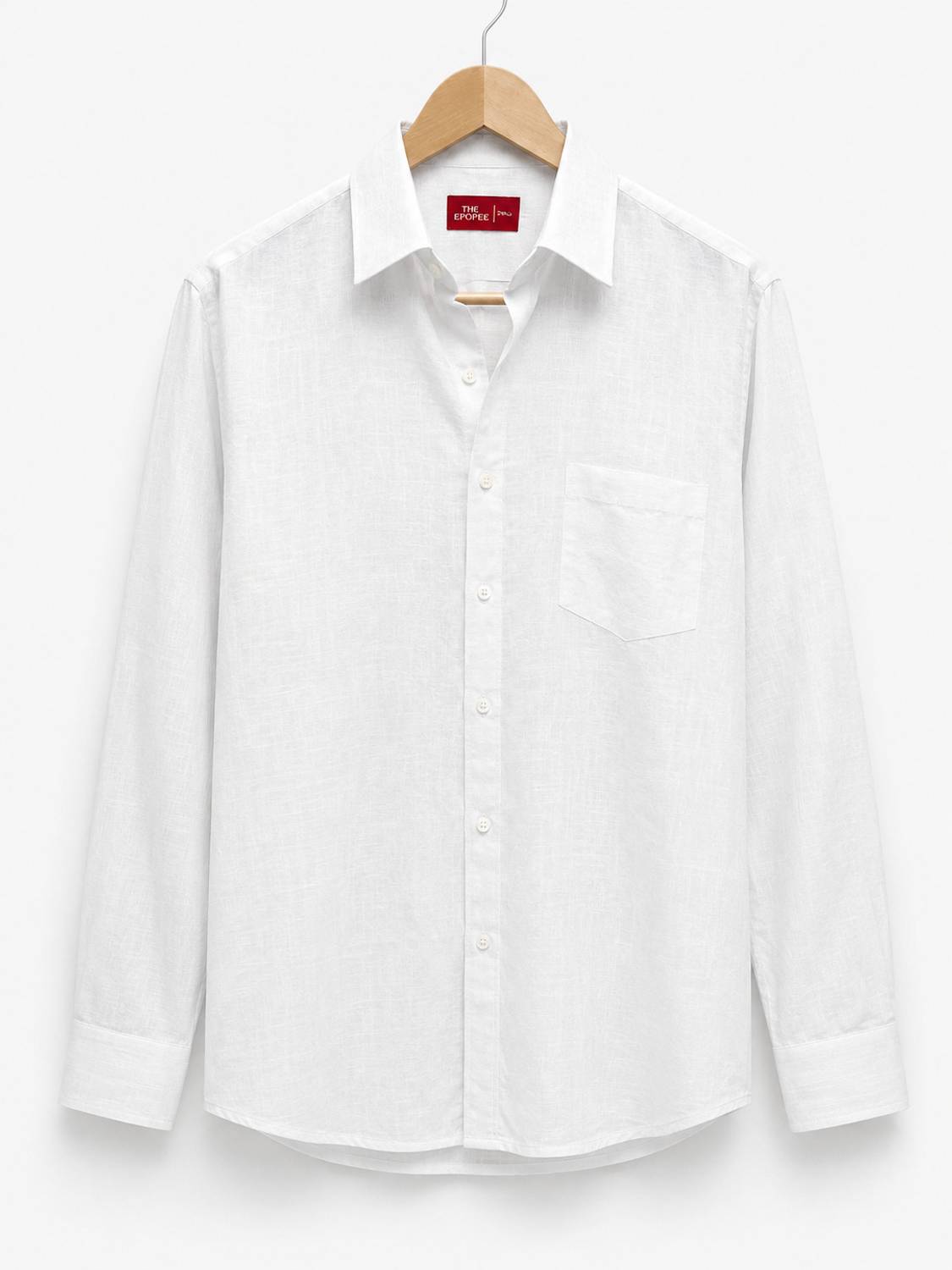 THE EPOPEE Men Solid Casual White Shirt - Image 2