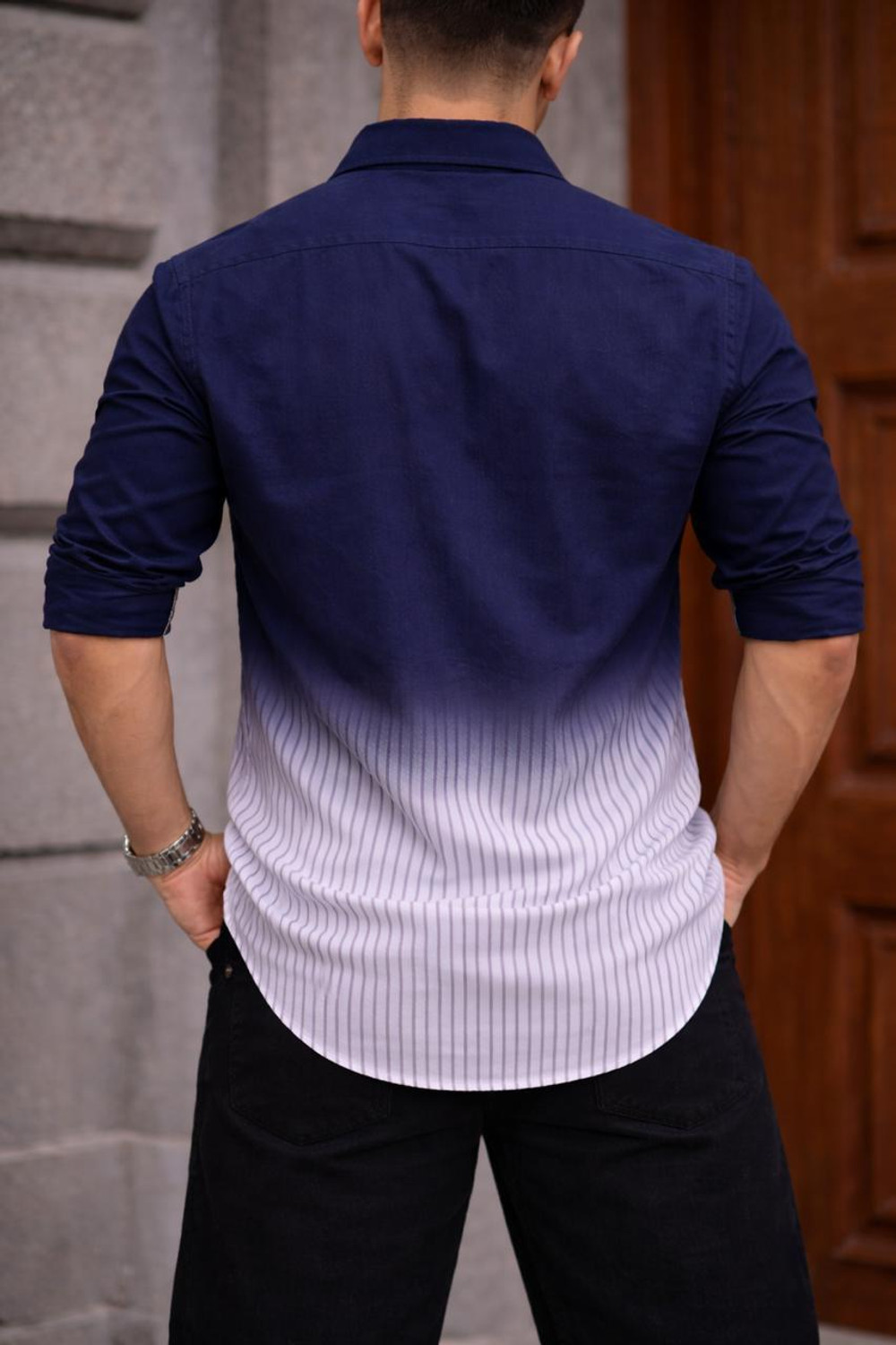 Image of fitoda fashion Men Self Design Casual White Shirt
