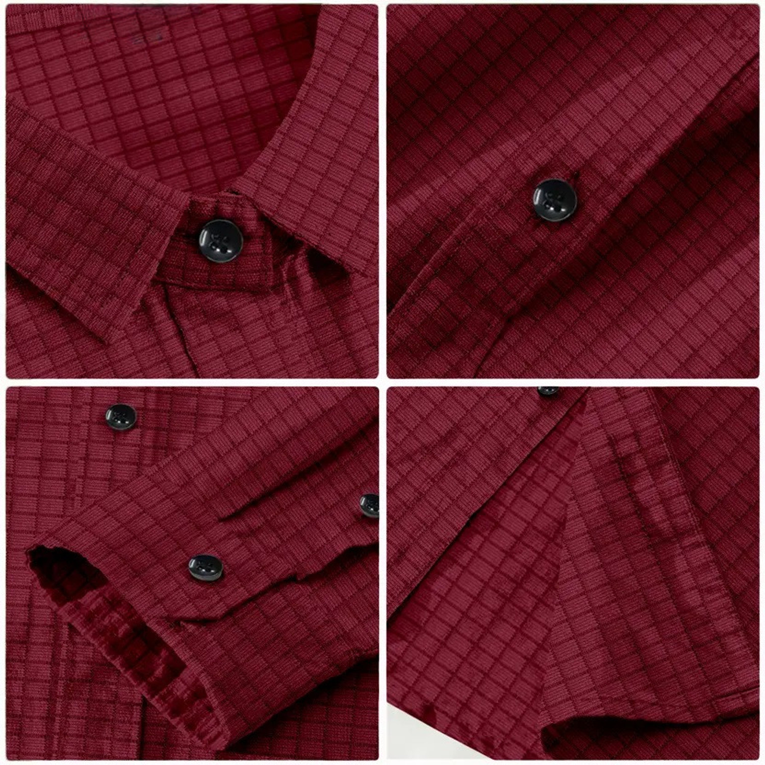 Image of Voroxy Men Checkered Casual Red, Black Shirt