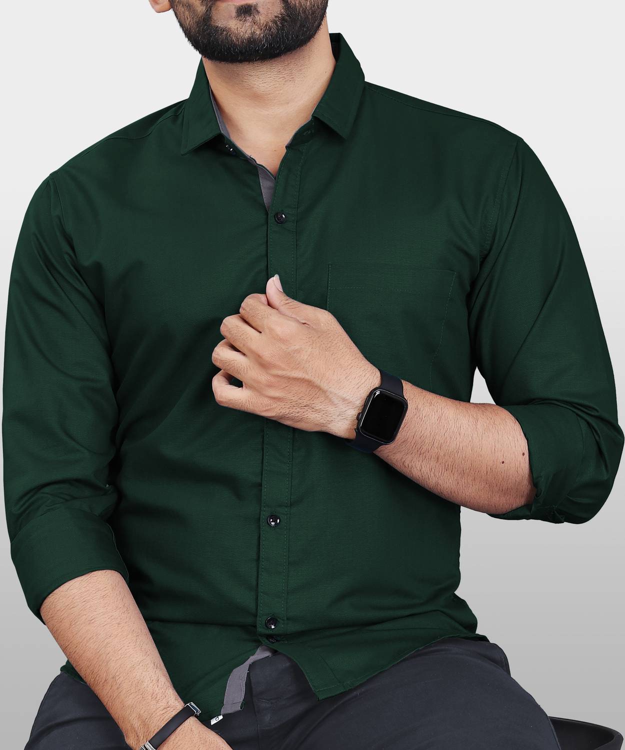 METRONAUT Men Regular Fit Solid Button Down Collar Casual Shirt