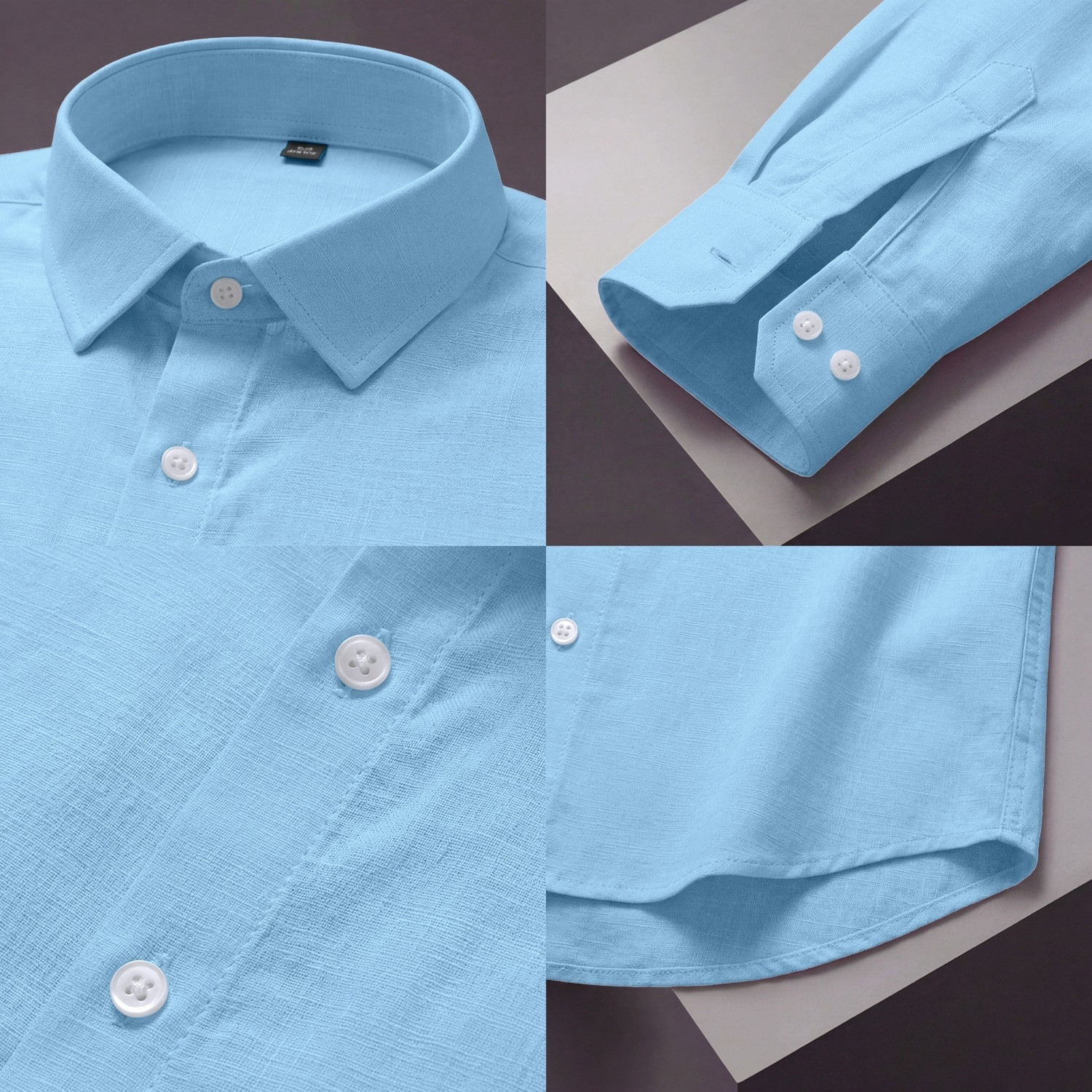 Image of Roadster Men Solid Casual Blue Shirt