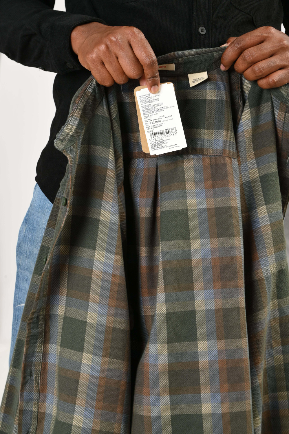 Image of LEVI'S Men Checkered Casual Green Shirt