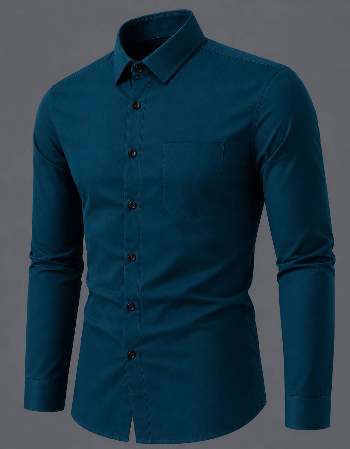 IndikoFab Men Solid Casual Blue Shirt