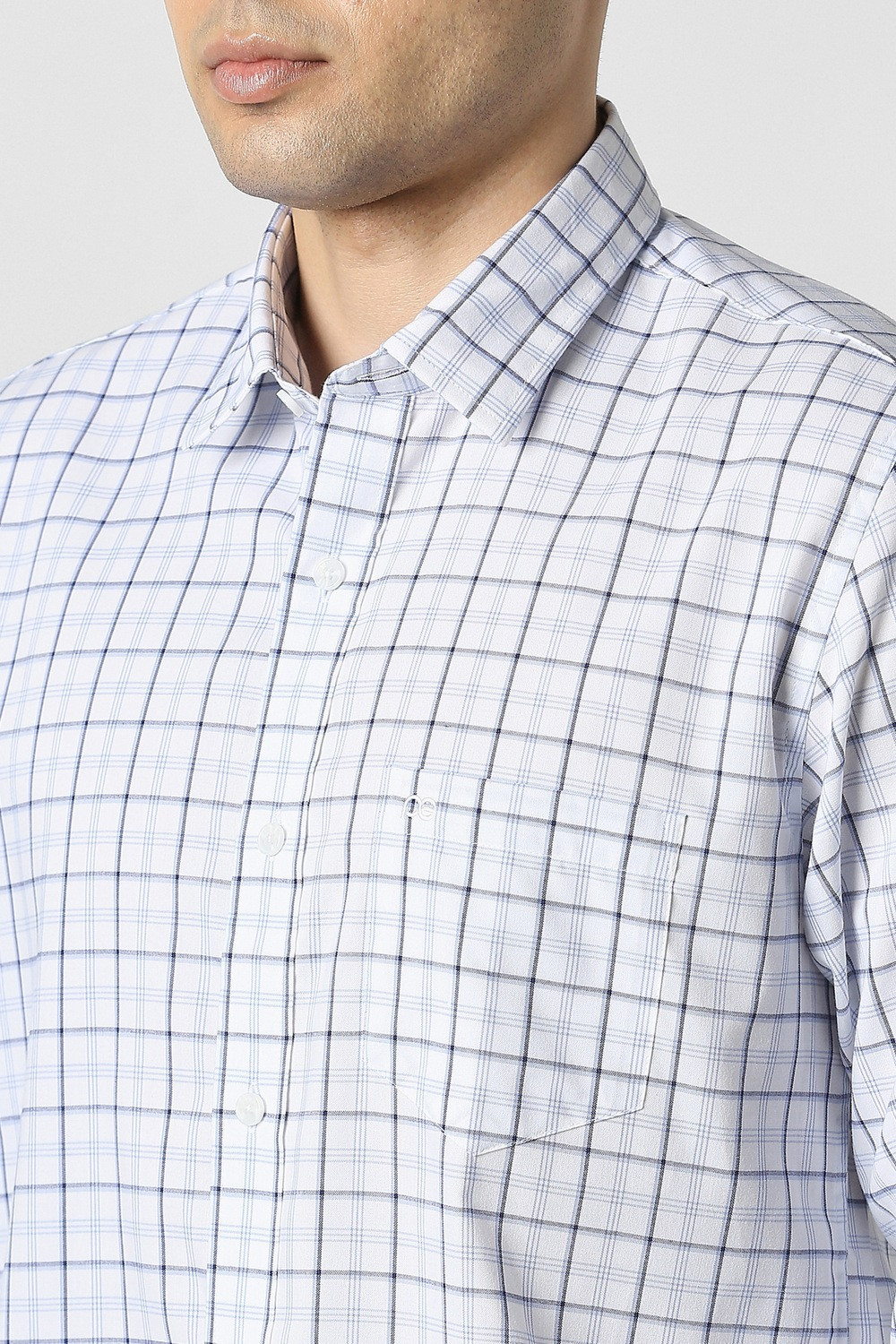 Image of PETER ENGLAND Men Checkered Casual White Shirt