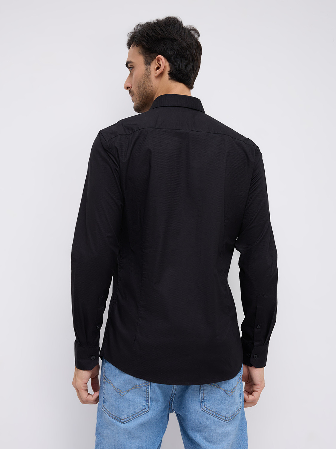 Image of KILLER Men Solid Casual Black Shirt