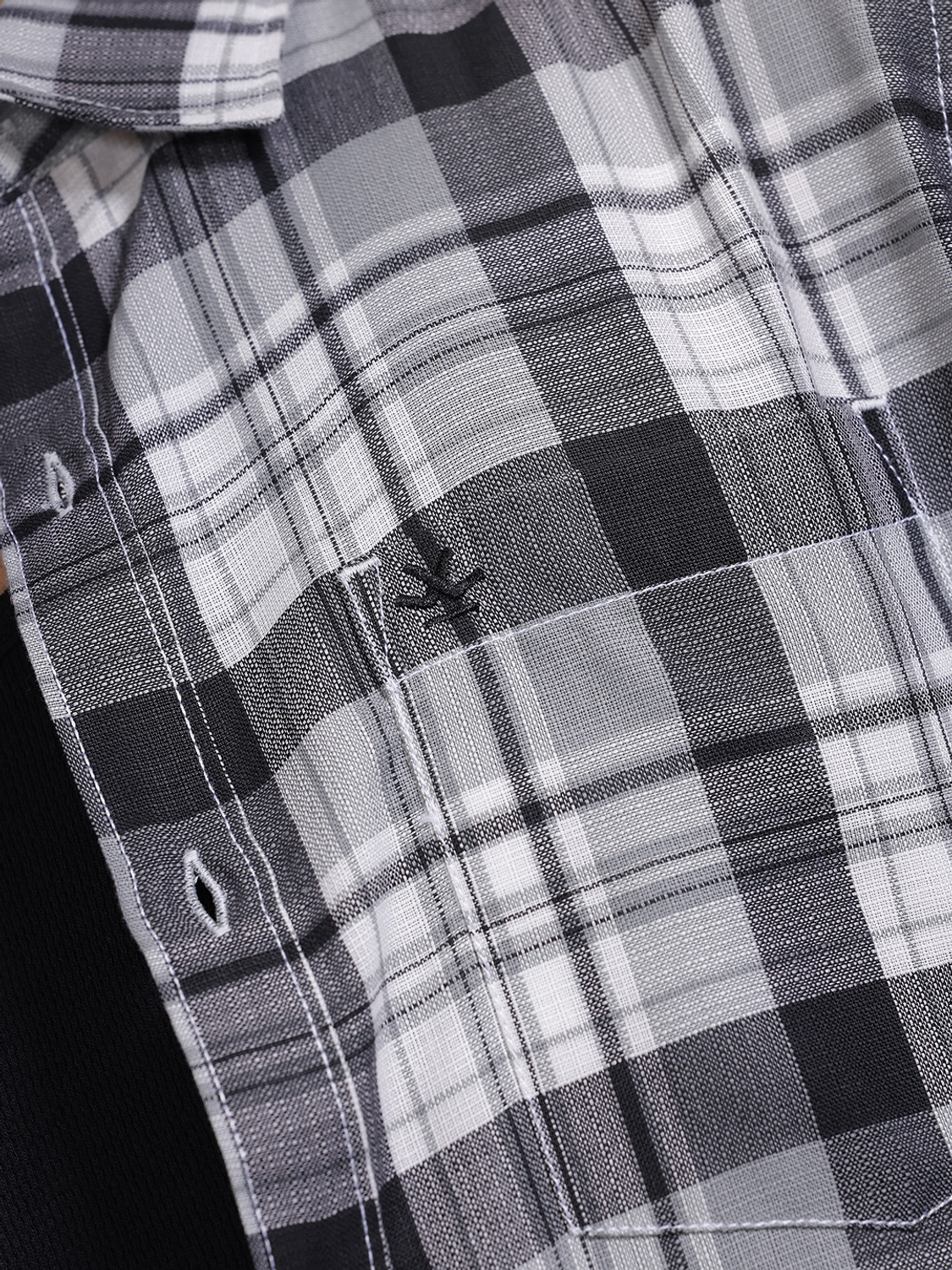 Image of WROGN Men Checkered Casual Grey Shirt