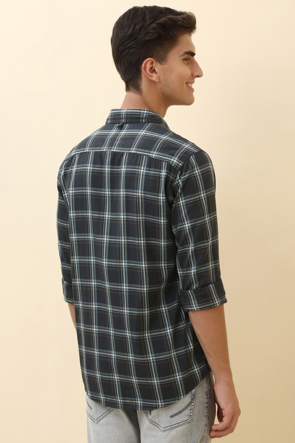 Image of Allen Solly Men Checkered Casual Multicolor Shirt