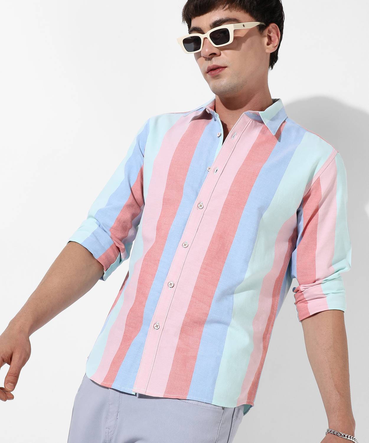 CAHOOT Men Striped Casual Multicolor Shirt