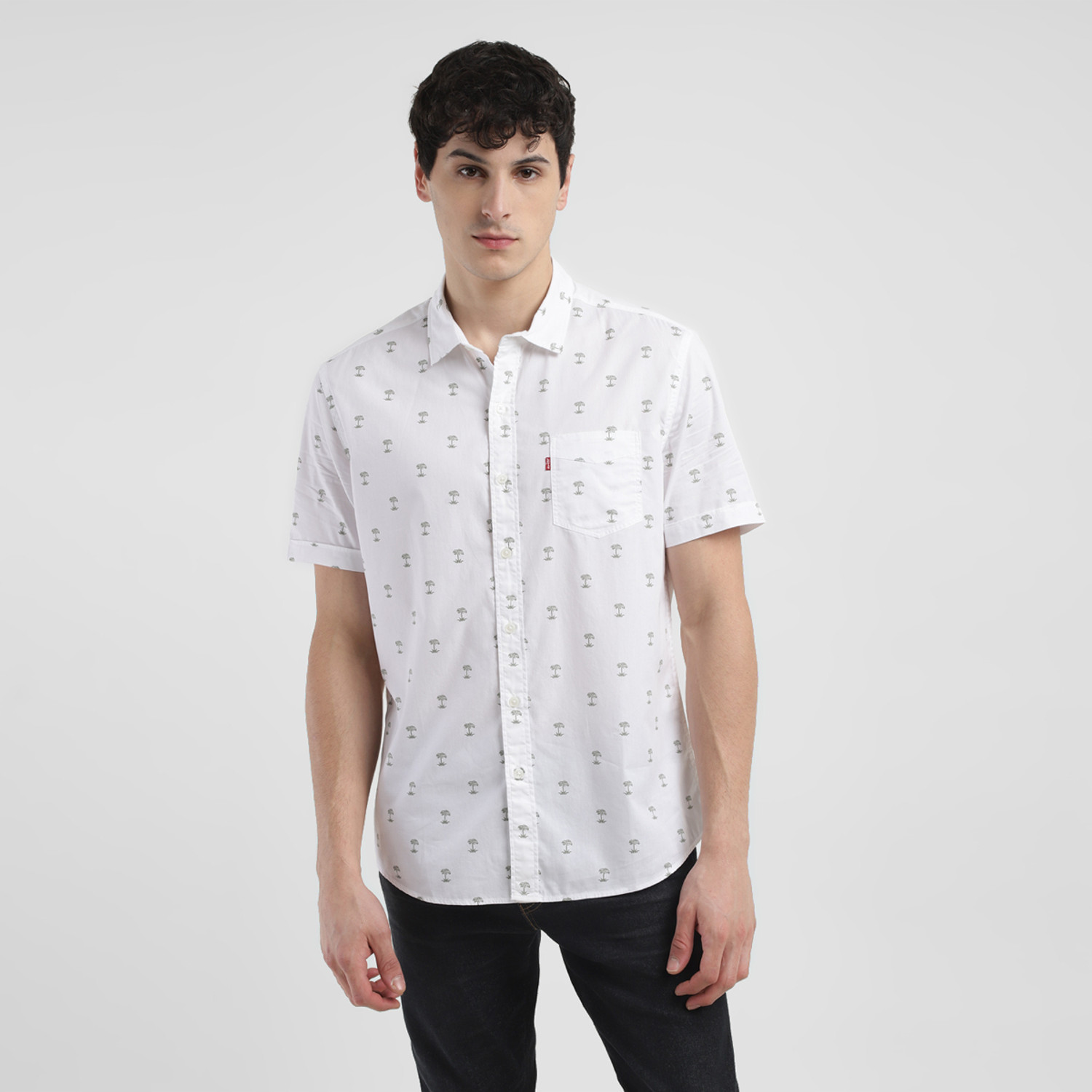 Image of LEVI'S Men Printed Casual White Shirt