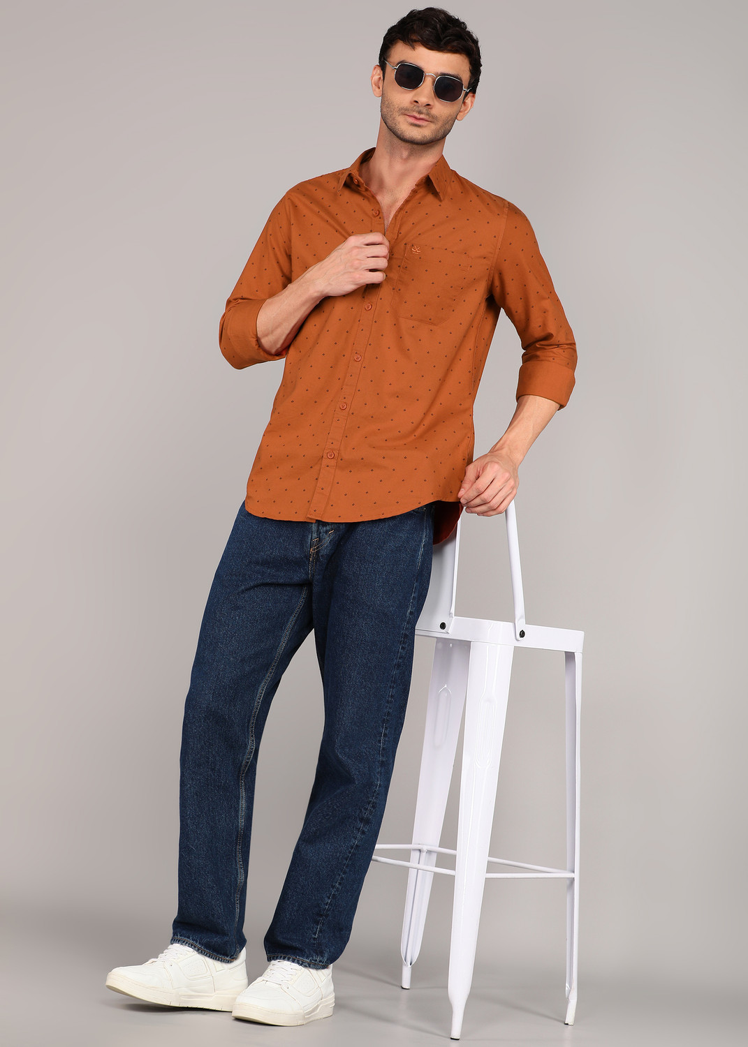 Image of WROGN Men Checkered Casual Red Shirt