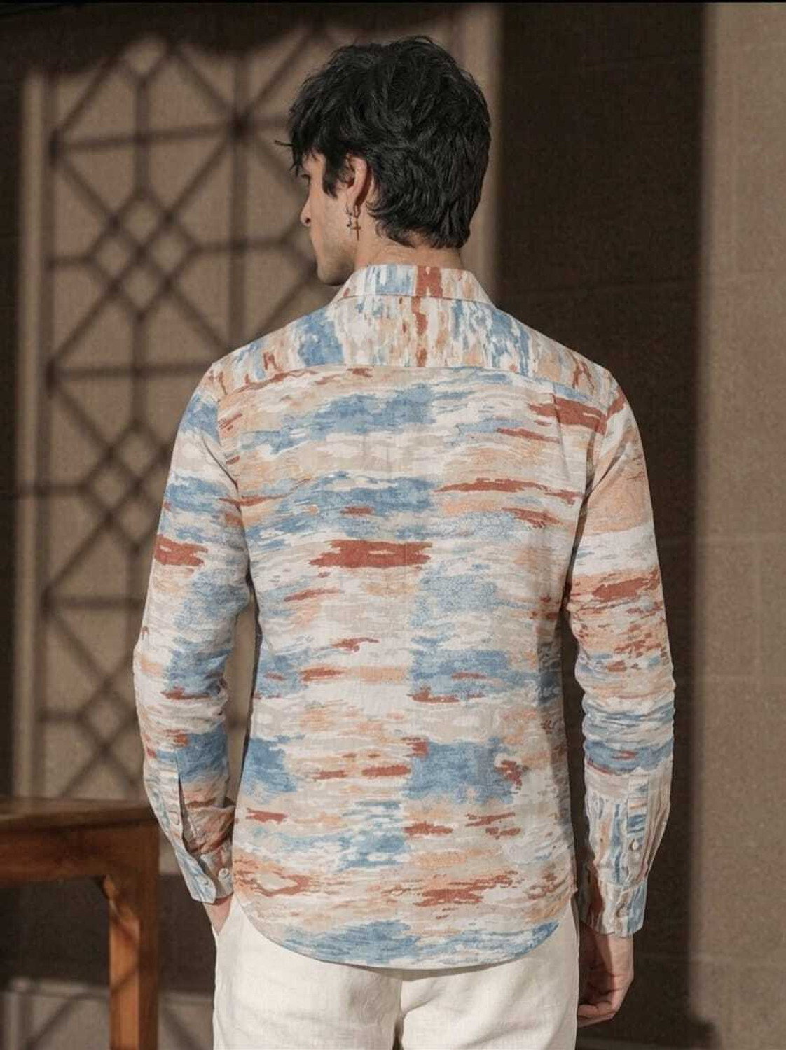 Image of Jamkudi Men Self Design Casual Multicolor Shirt