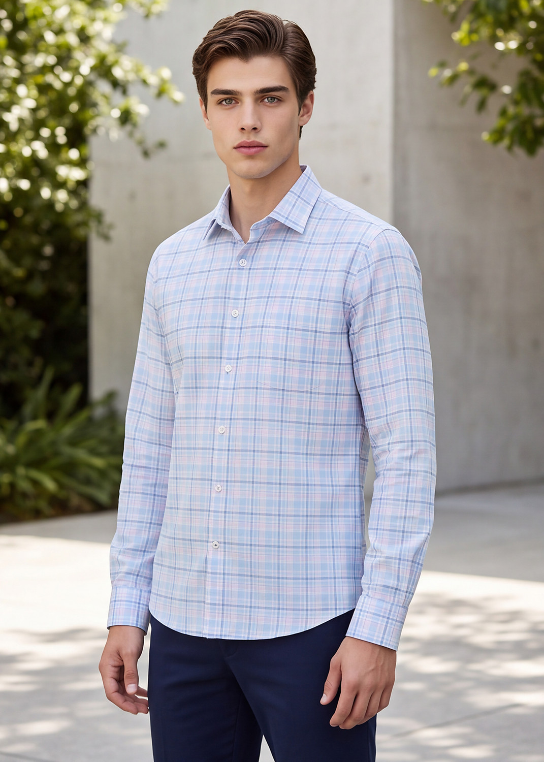 Image of KILLER Men Slim Fit Checkered Casual Shirt
