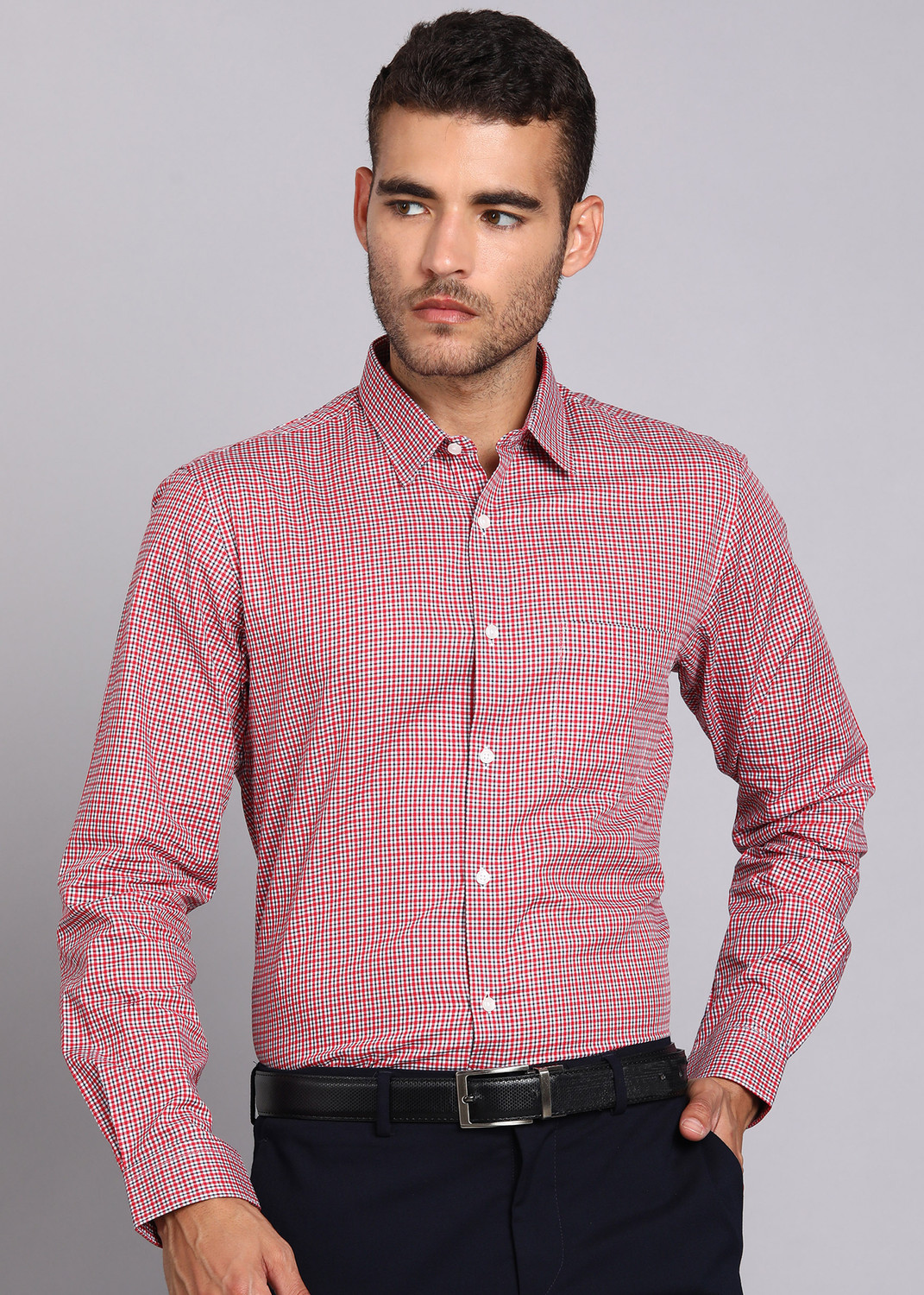 Image of PETER ENGLAND Men Checkered Formal Multicolor Shirt