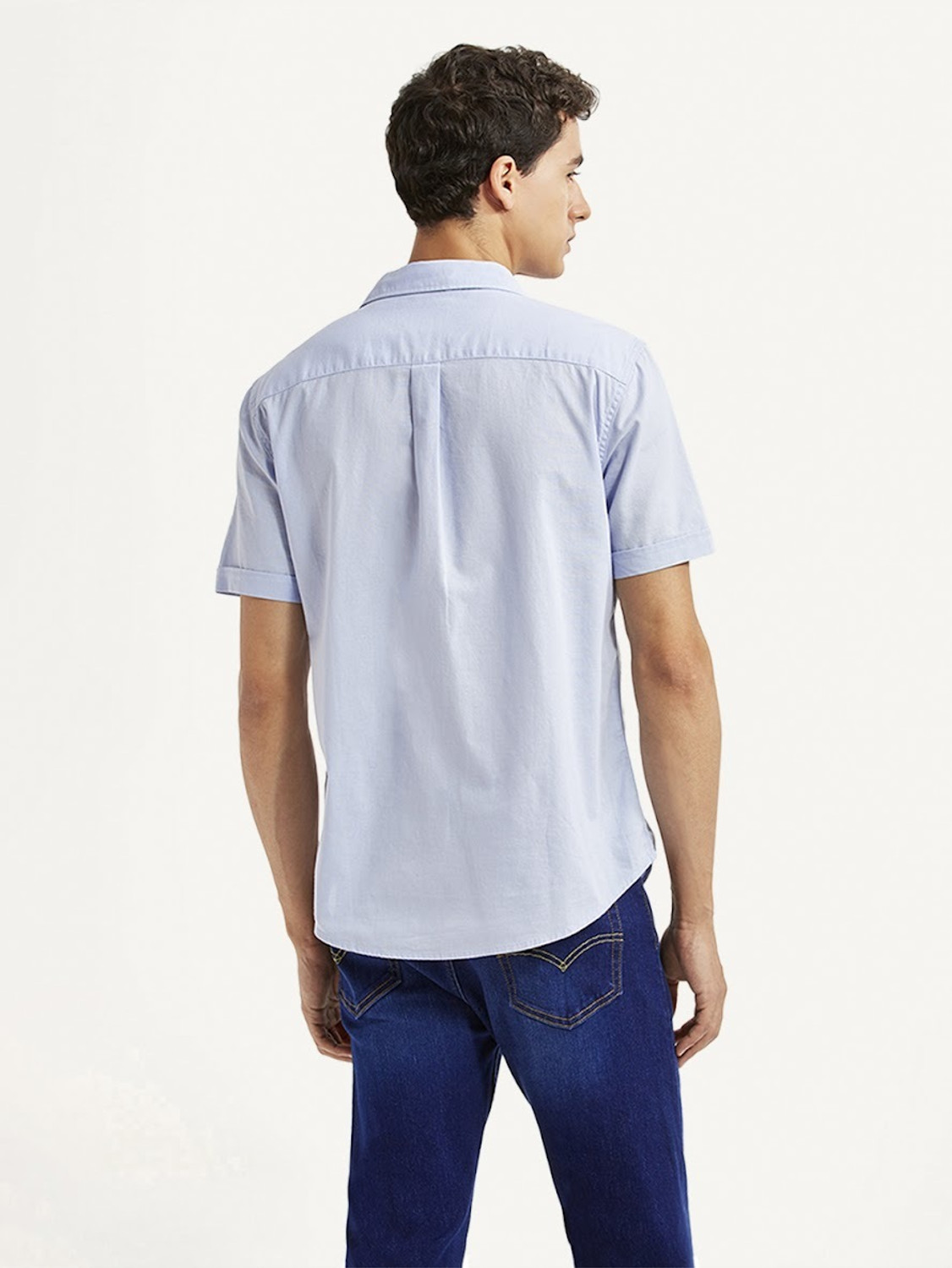 Image of LEVI'S Men Solid Casual Blue Shirt