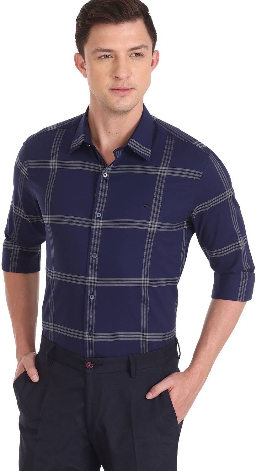 Arrow Newyork Men Slim Fit Checkered Spread Collar Casual Shirt