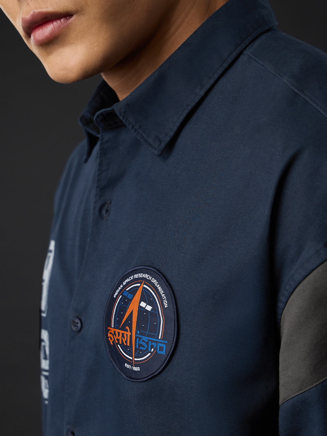 Image of The Souled Store Men Printed Casual Dark Blue Shirt