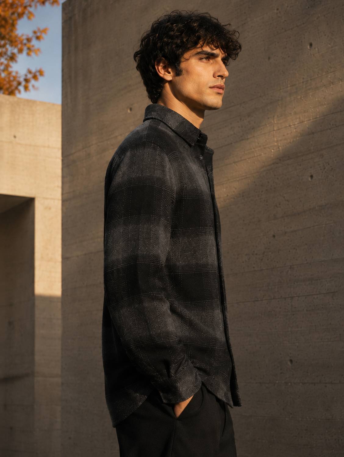 Cahoot Men Checkered Casual Grey Shirt - Image 2