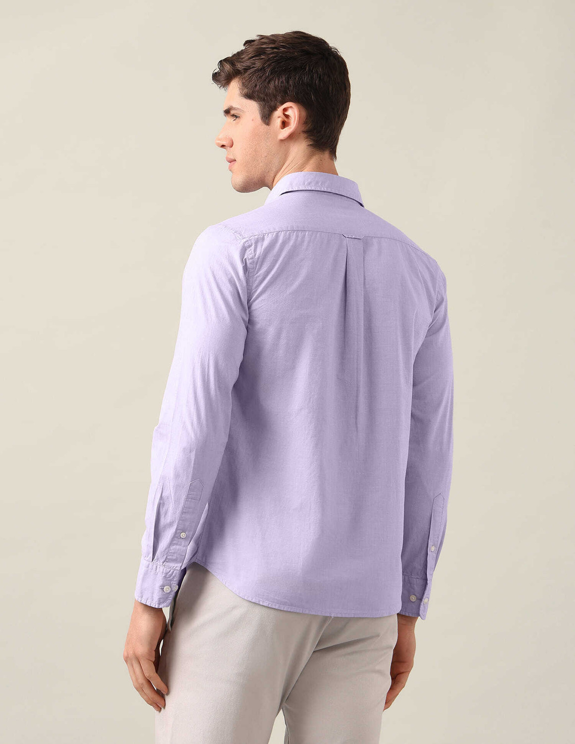 Image of U.S. POLO ASSN. Men Solid Casual Purple Shirt