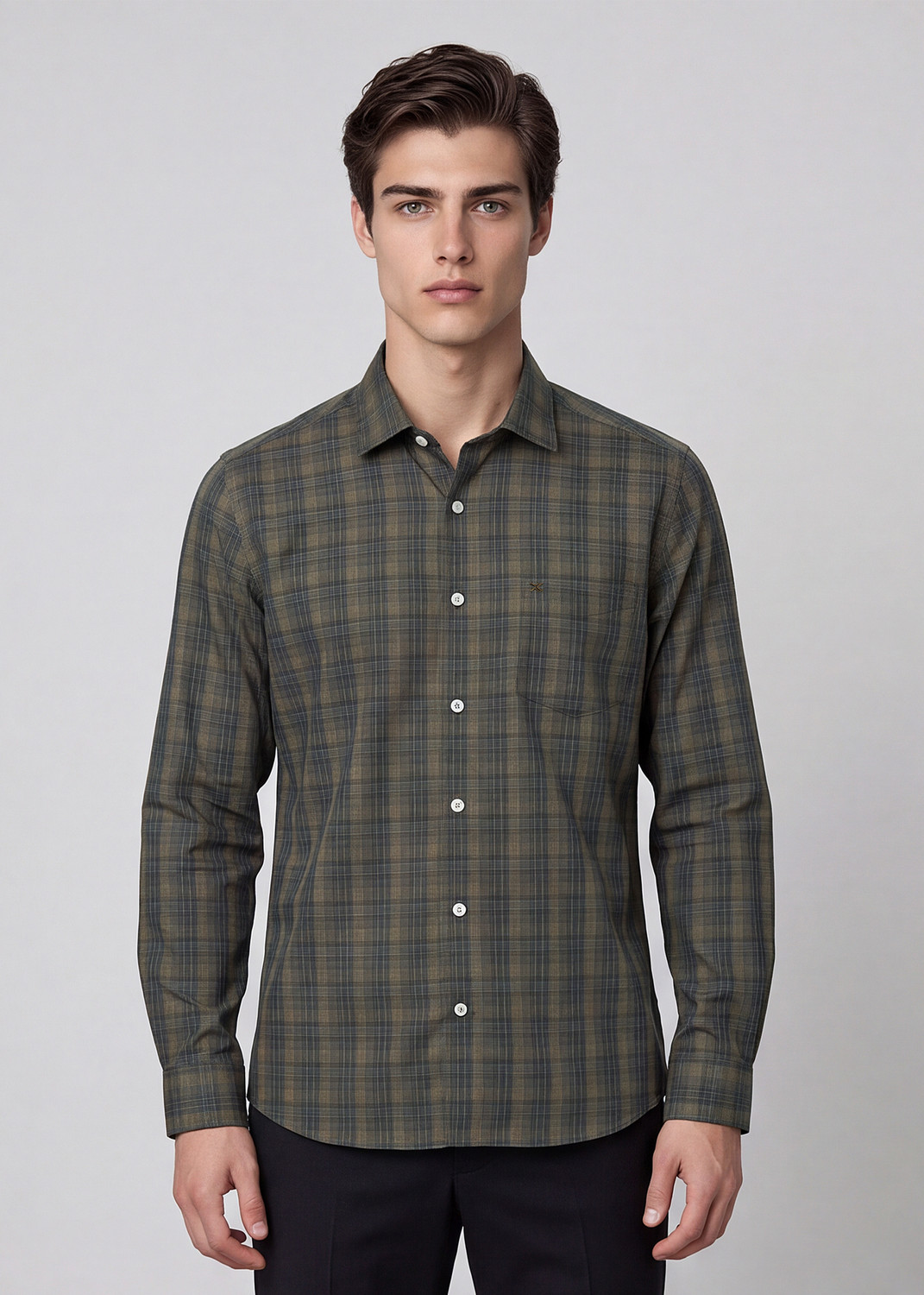 Image of KILLER Men Slim Fit Checkered Formal Shirt